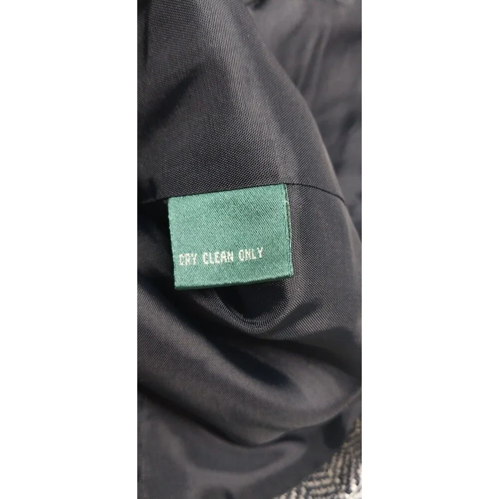 RALPH LAUREN Blazer Black Cream Herringbone Size 8 Silk Linen Blend Academia GUC - Picture 4 of 16